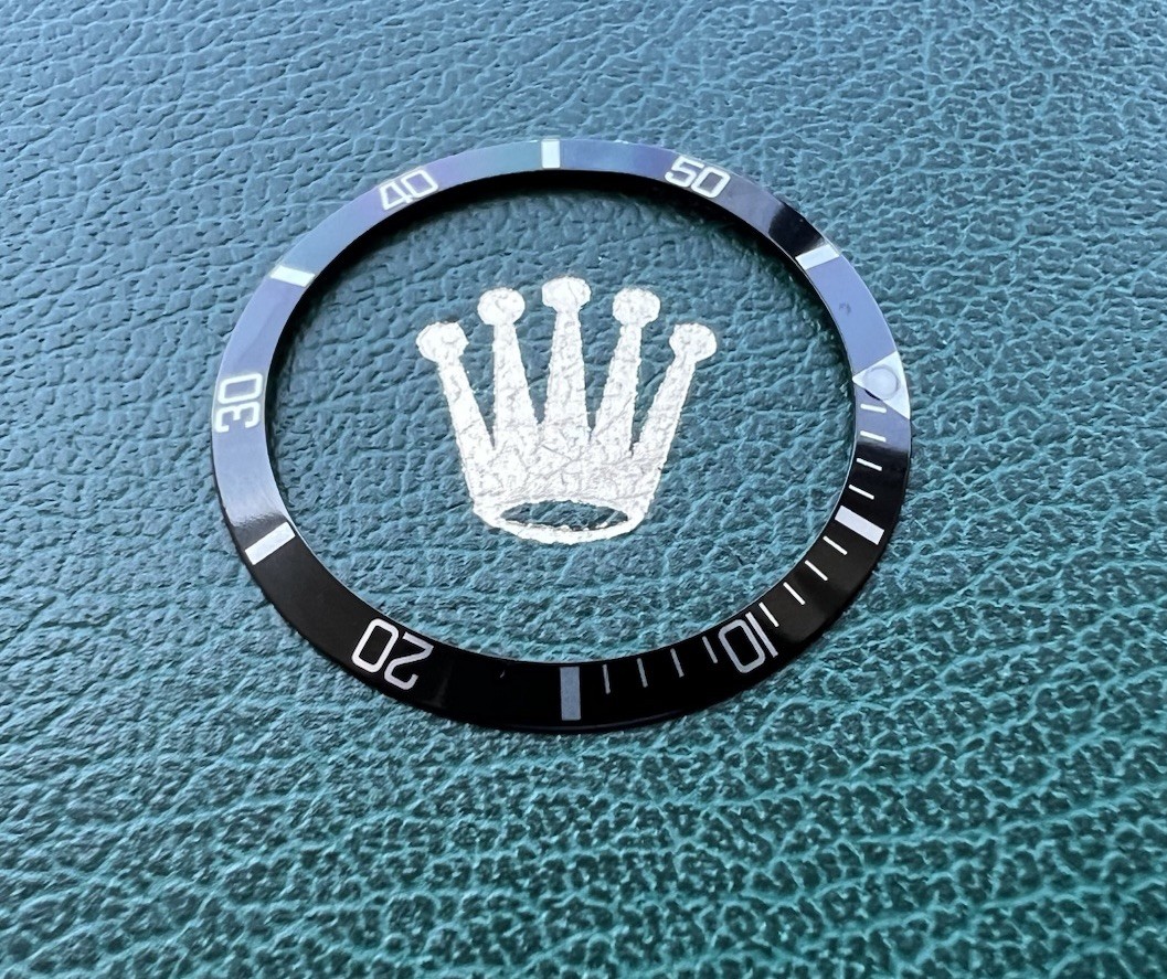 Genuine Rolex Submariner 5512 5513 1680 1665 Pointed 4 Black Bezel Insert #1449