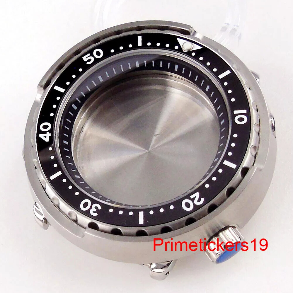 46.5mm Stainless Steel Watch Case Sapphire 4 o’clock Crown Fit NH35 NH36 NH34