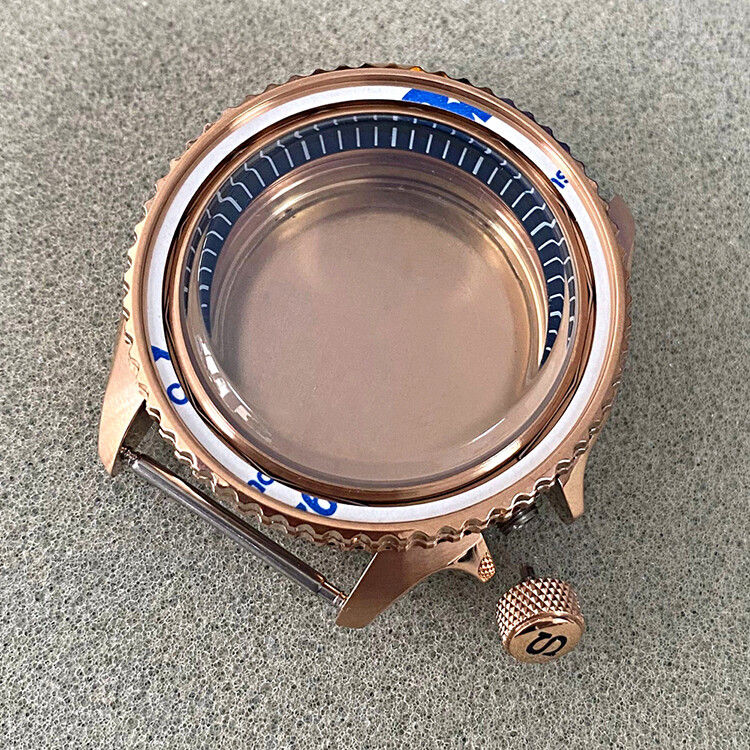 41.5mm Rose Shell Steel 3.8′ Handle PVD Watch Case for SKX NH35/NH36/4R Movement