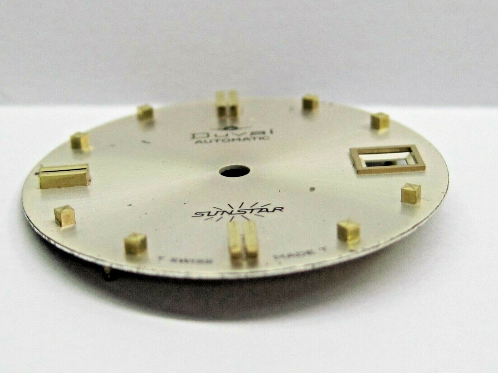 Vintage Gents Duval Automatic “SUNSTAR” Date Watch Dial “Silver” 28 mm round