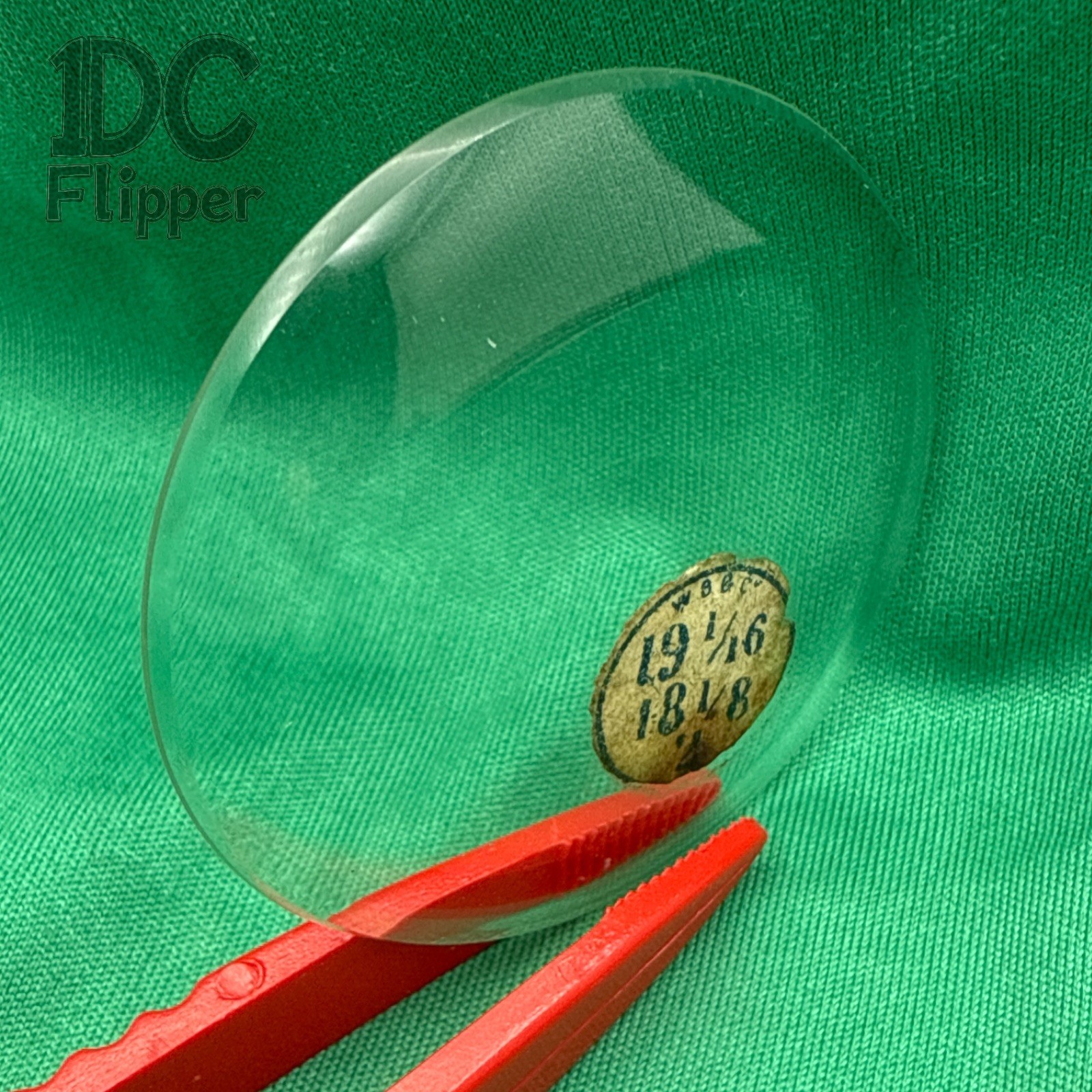 Ligne 19 1/16 Pocket Watch Crystal Concave Ht: 2 Thick: 1.1mm C19-6 NOS Read!