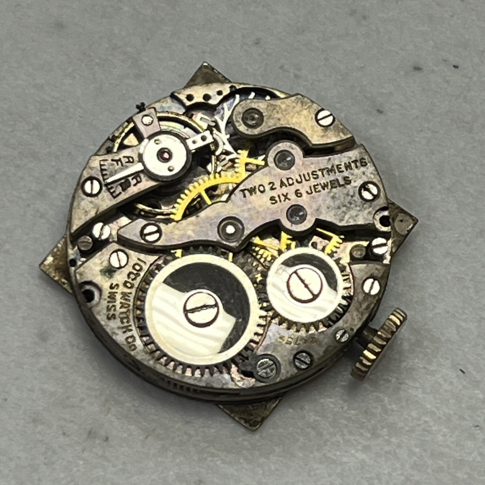 Vintage Neuchatel Master Sutton Wrist Watch Face 6 Jewels Parts/Repair Only #409
