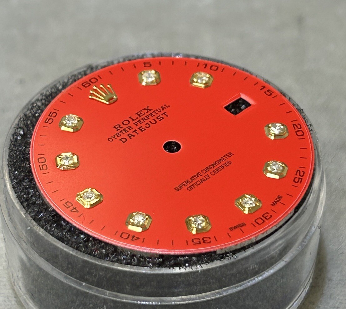 Rolex 41mm Datejust Custom Red Diamond Dial For Models 126333 & 126303