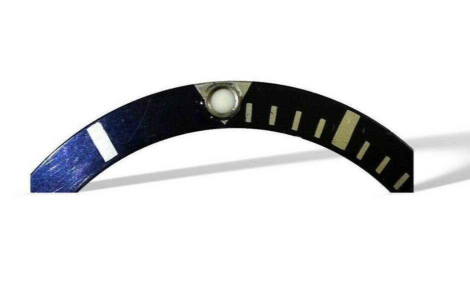 18k Gold Rolex Submariner Luminous Gun Metal Blue Watch Bezel Insert 16613