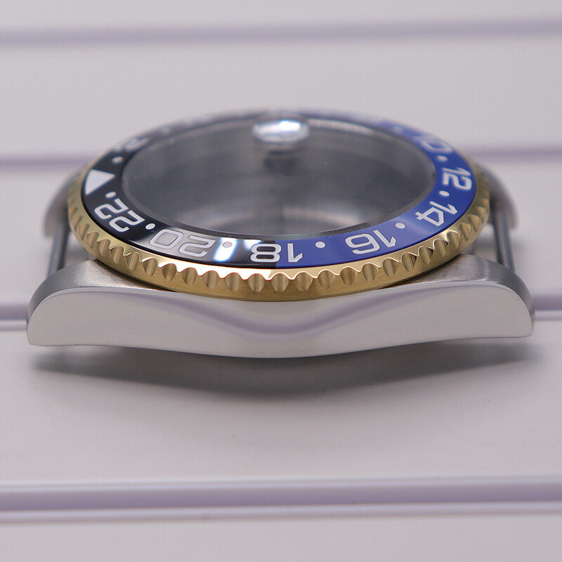 Brushed Watch Cases parts Modifying GMT Ceramic bezel For Seiko nh35 36 Movement