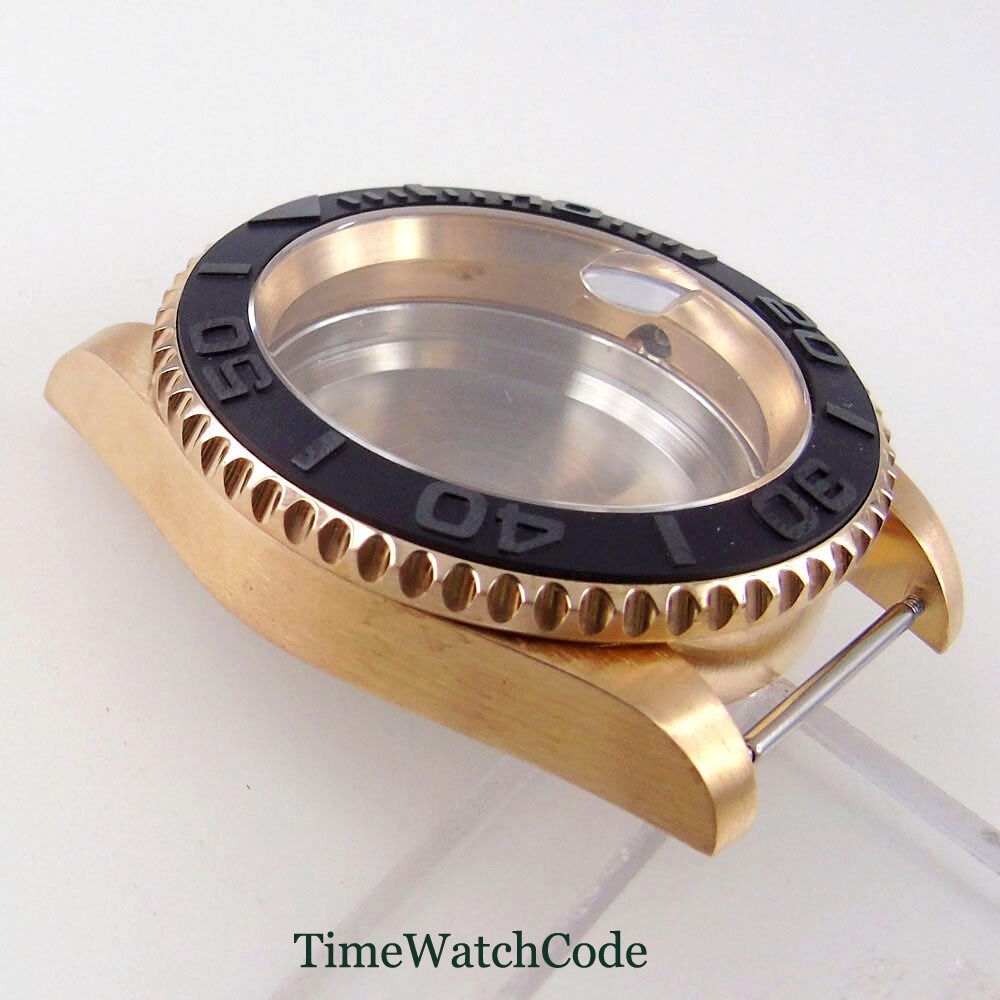 40mm CUSN8 Solid Bronze Diver Watch Case Fit NH35 ETA2824 PT5000 Sapphire Glass