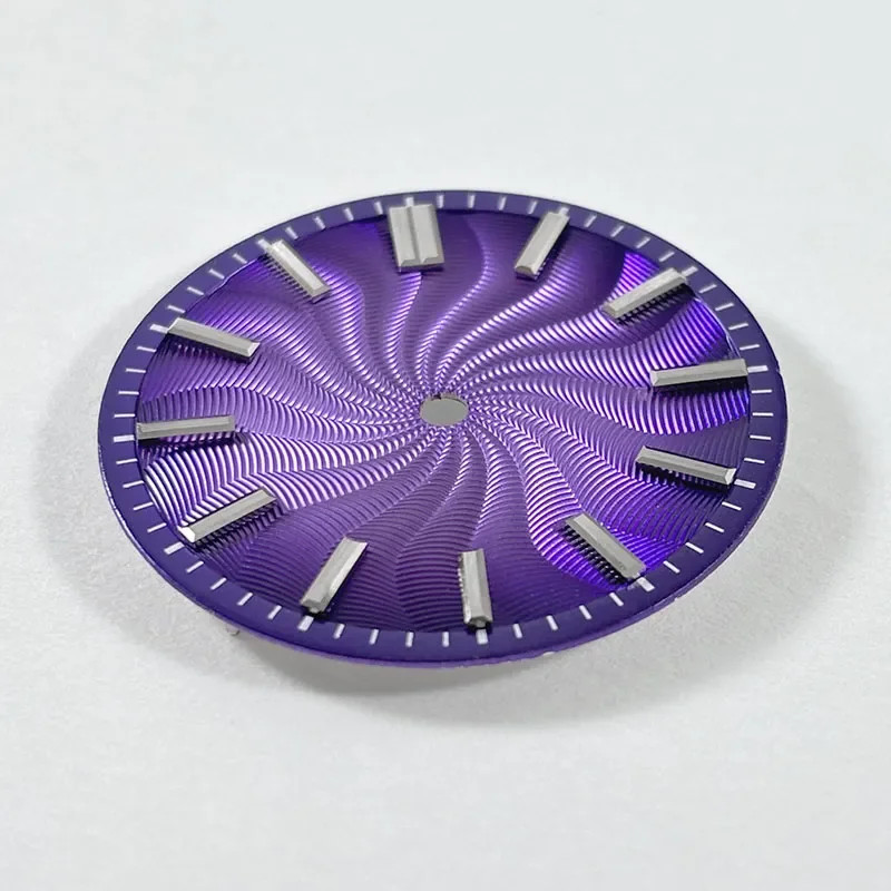 DS Guilloche Dial 28.5mm Blue Lume NH35 NH38 Movement 3/6 O’clock No Date Smoked