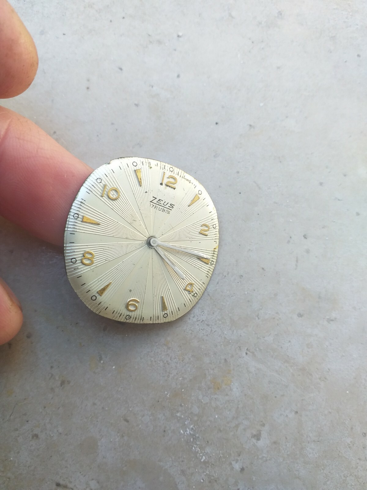 ZEUS QUADRANTE DIAL 17 RUBIS 30 mm Con Lancette Numeri Indici-Arabi dorati Used