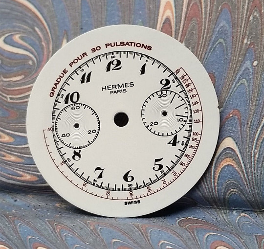 Men’s Landeron Chronograph white enamel only dial