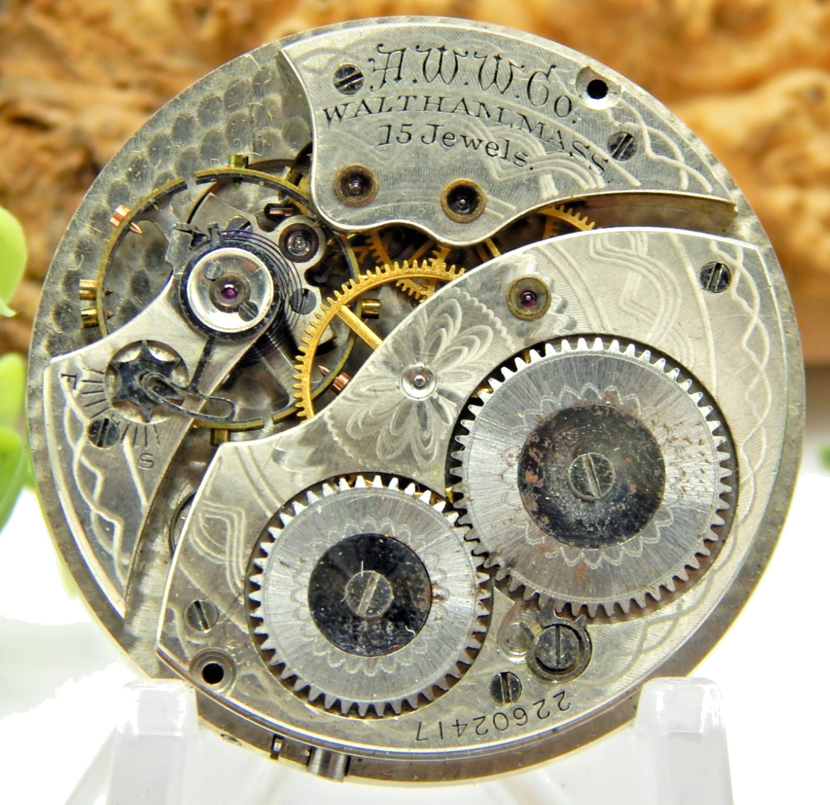 Antique Pocket watch movement Waltham Colonial Series 1420 14S 15 jewel OF ’19
