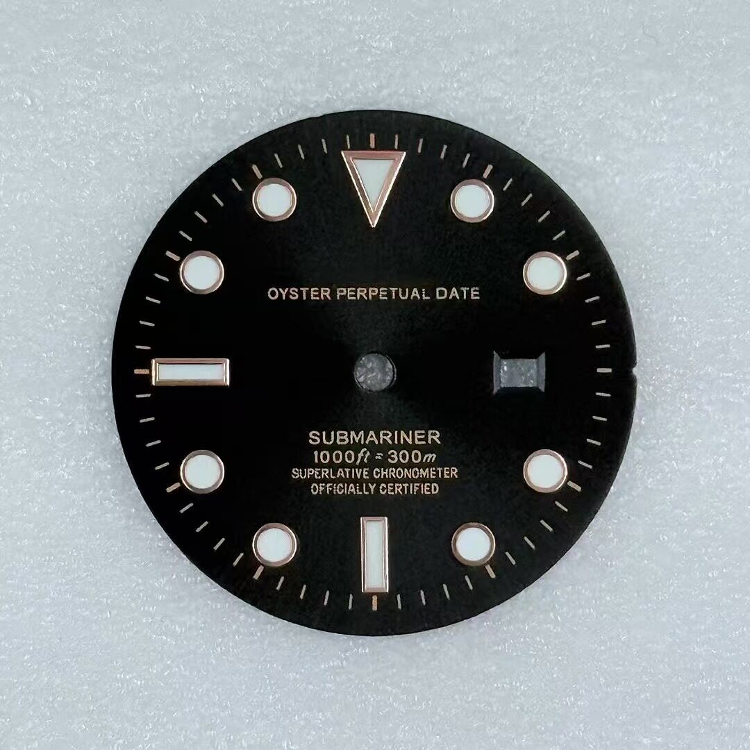 24.5mm SUB Women’s Watch Dial Green Luminous for NH05 Movement Watch Parts