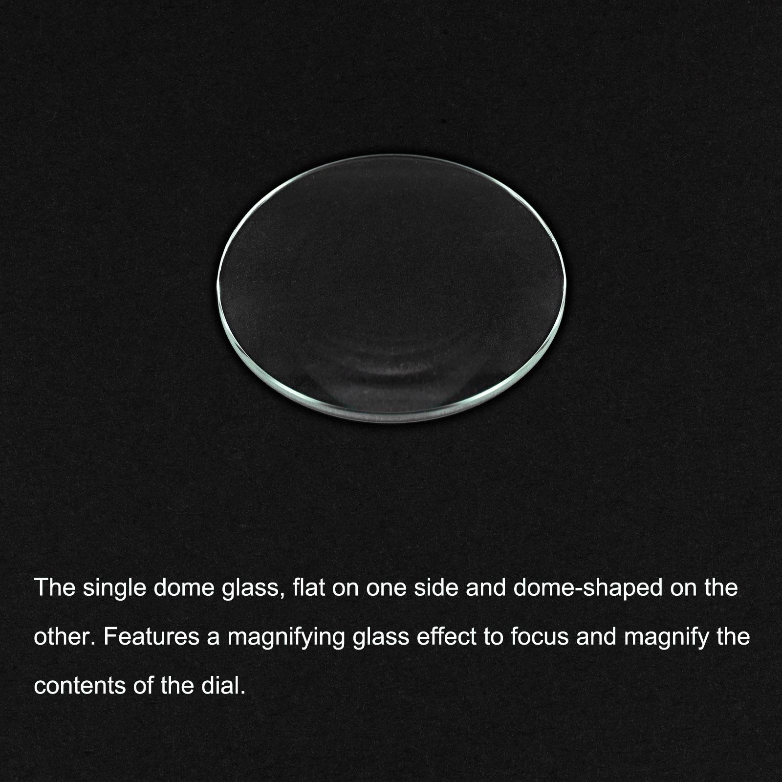 8Pcs 31.5mm Dia Watch Glass Crystal Lens Single Dome Round 1.5mm Edge Thickness