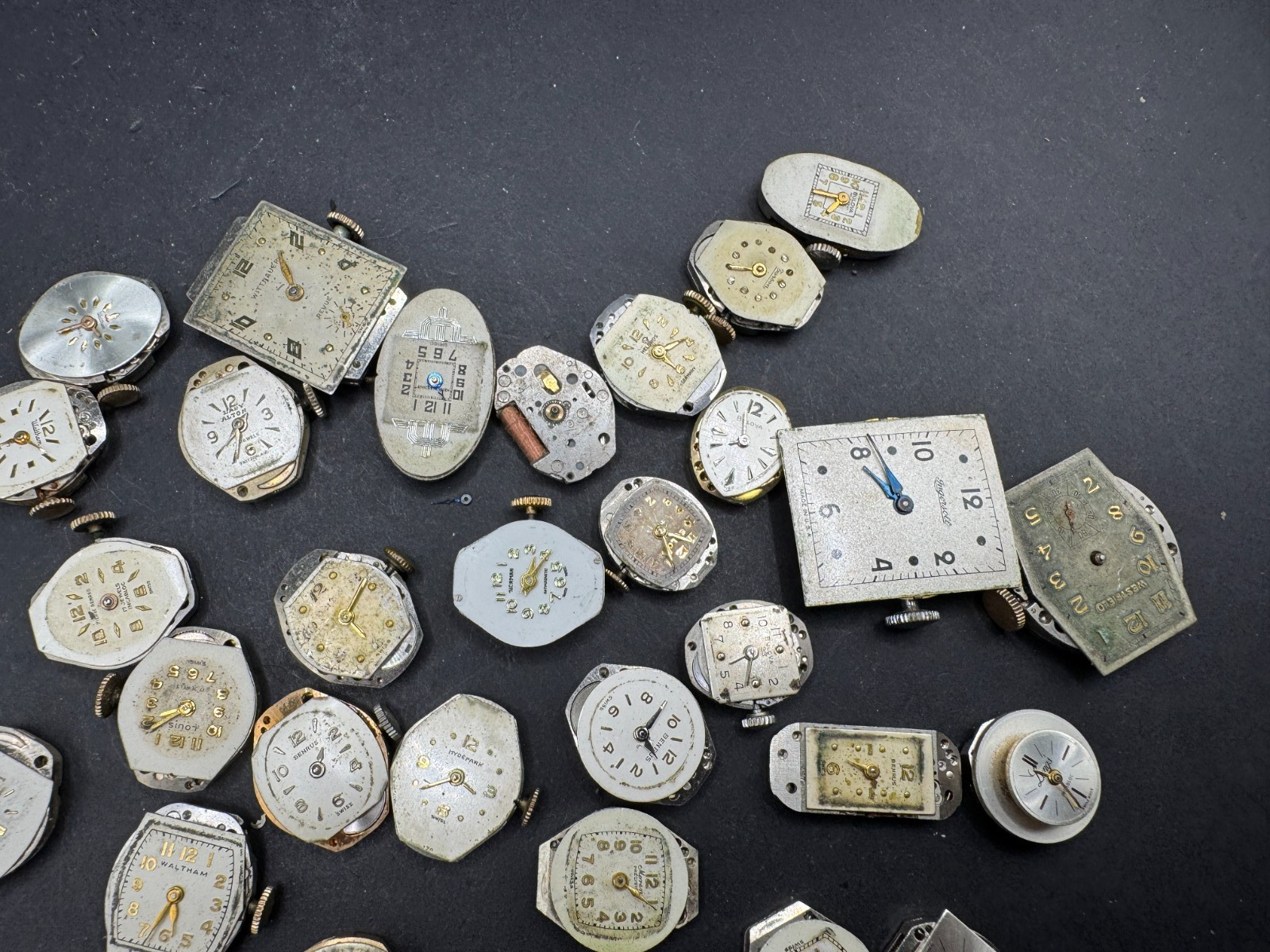 Vintage Rare Lot of 33 Automatic Movements Waltham Benrus Westfield Clinton
