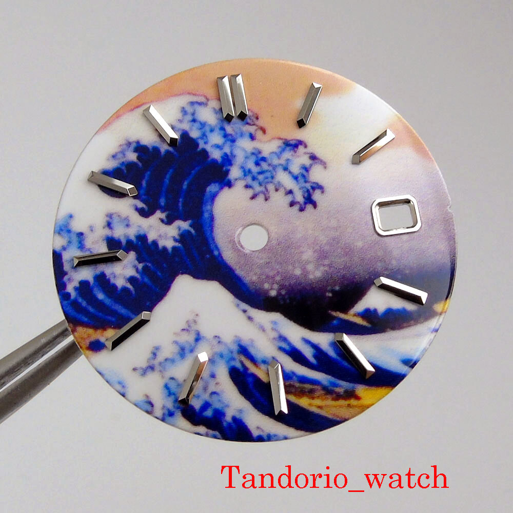 New 28.5mm luminous watch dial with date window fit miyota 8215 DG 2813 movement
