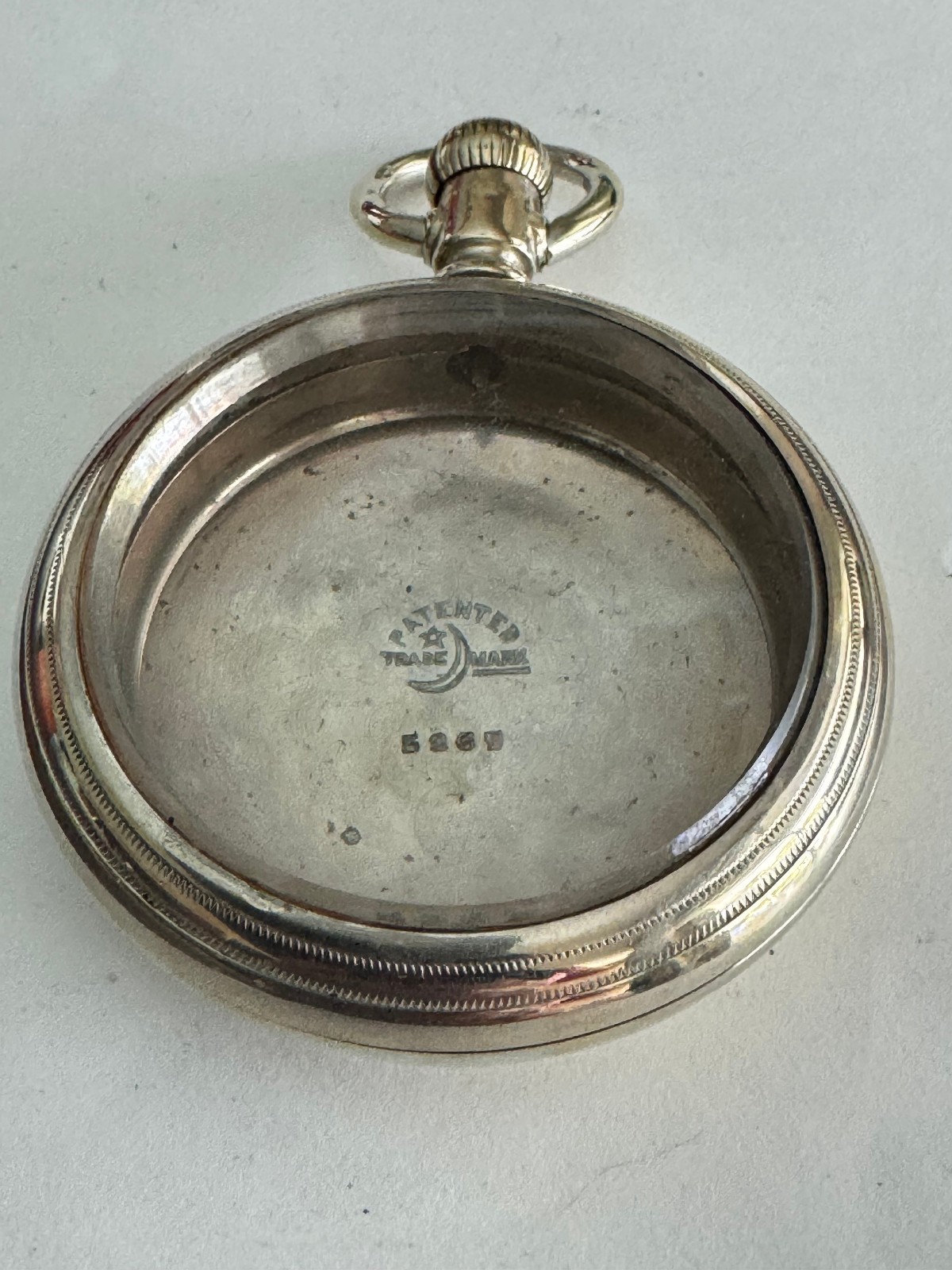 VINTAGE 18 SIZE CRESCENT POCKET WATCH SWING OUT CASE PENDANT & LEVER SET