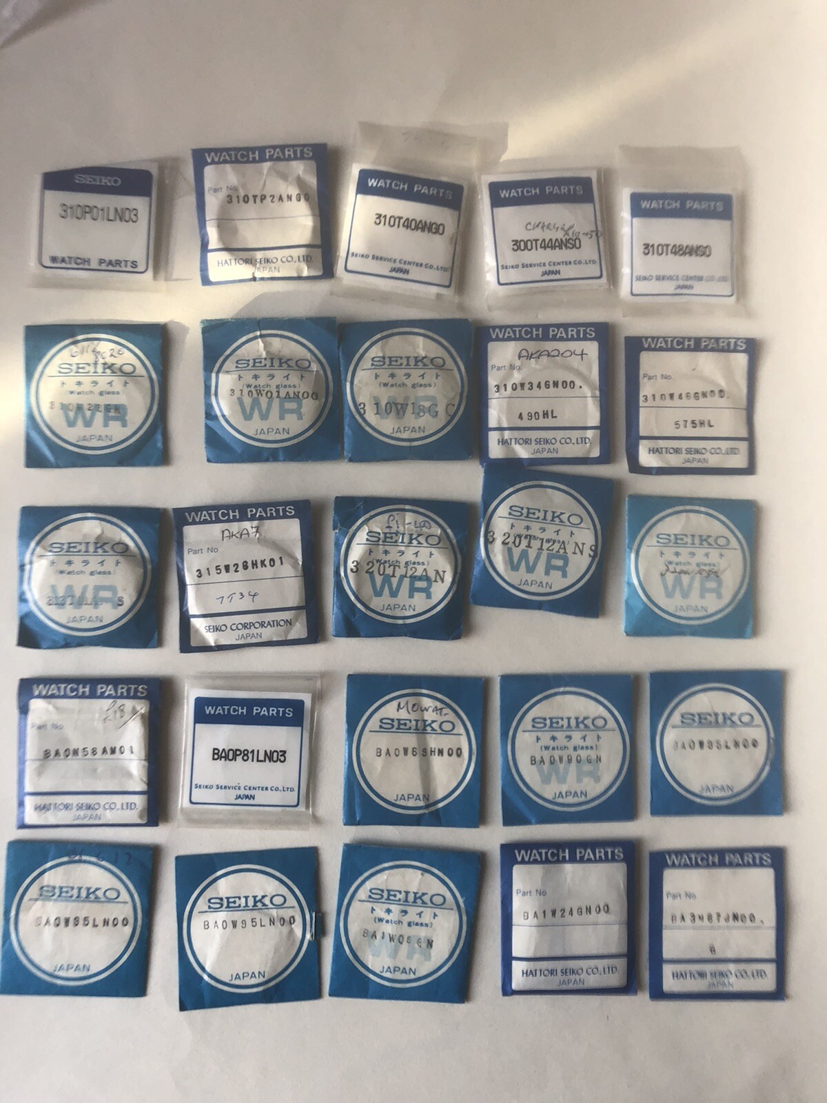 Seiko Watch Glasses all in original packaging NOS see photos for details.