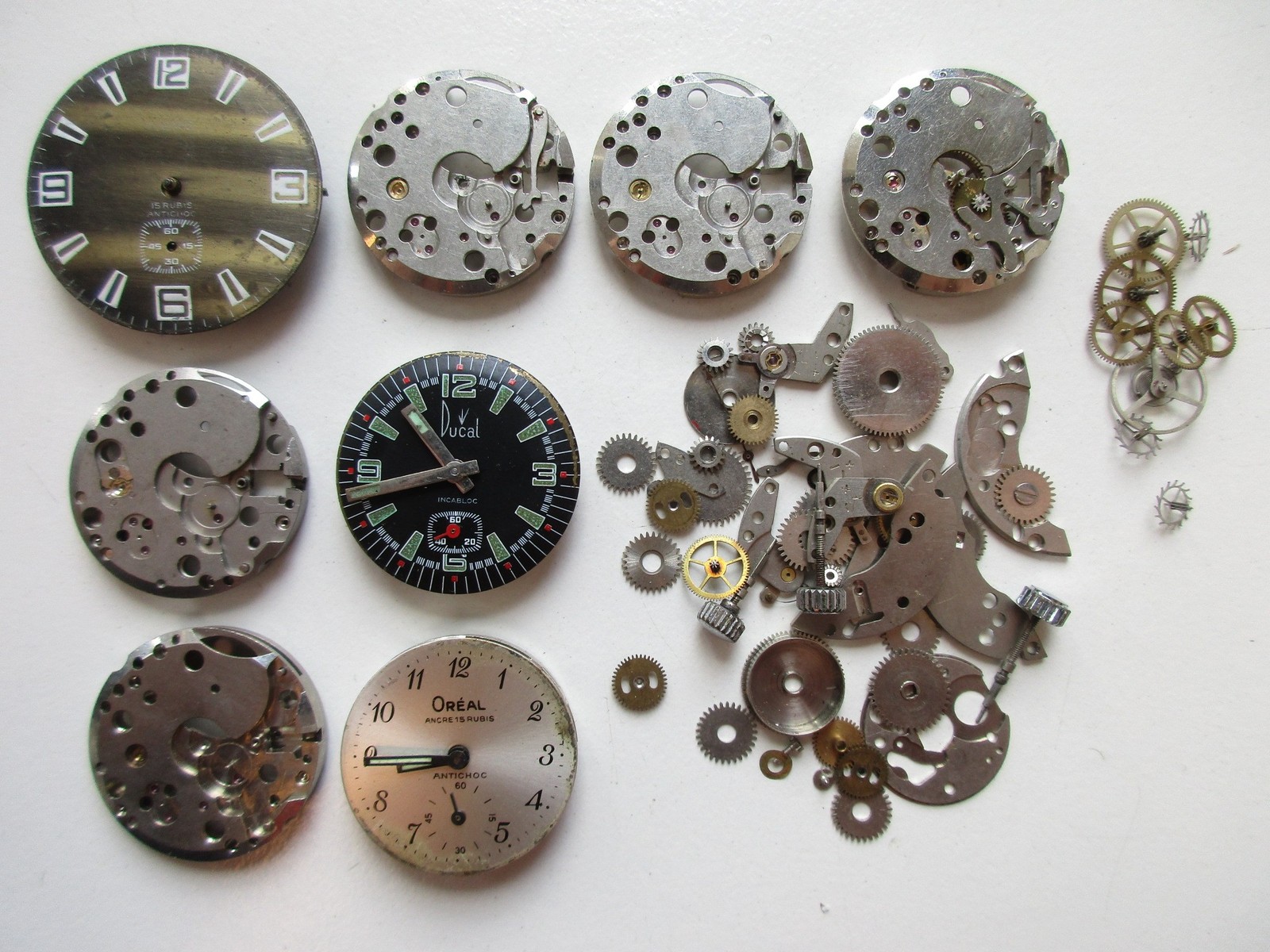 FE France Ebauche cal. 233-60 disassembled watch movements (8 pcs) – for parts