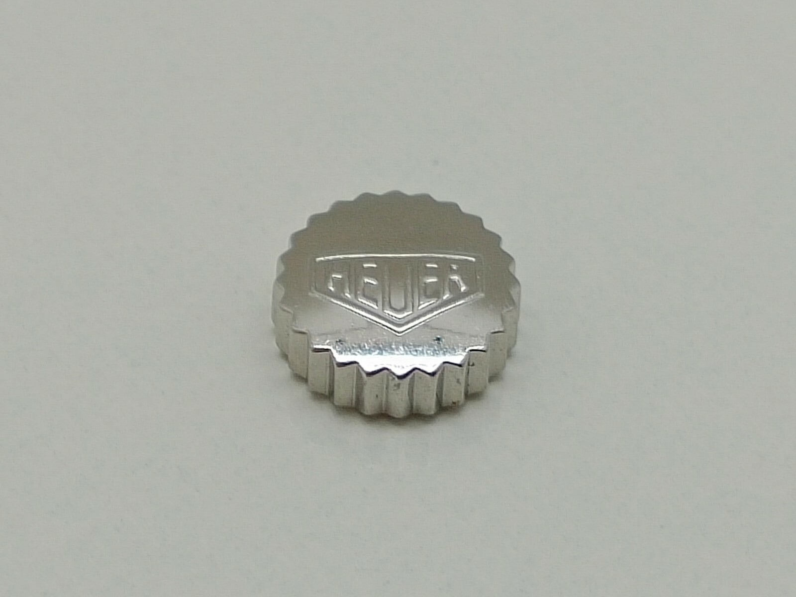 TAG HEUER MONACO REISSUE CS2111 CS2110 WATCH “HEUER” CROWN (NOS & ORIGINAL)
