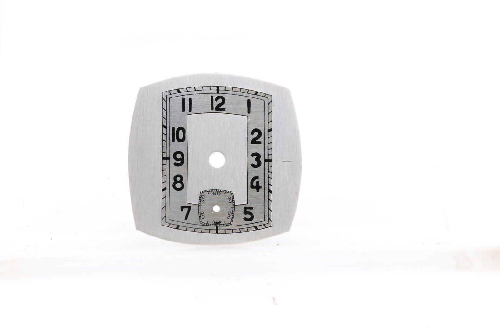 NOS ART DECO TRENCH SILVER WRIST WATCH DIAL 22.09×21.77mm (HL)