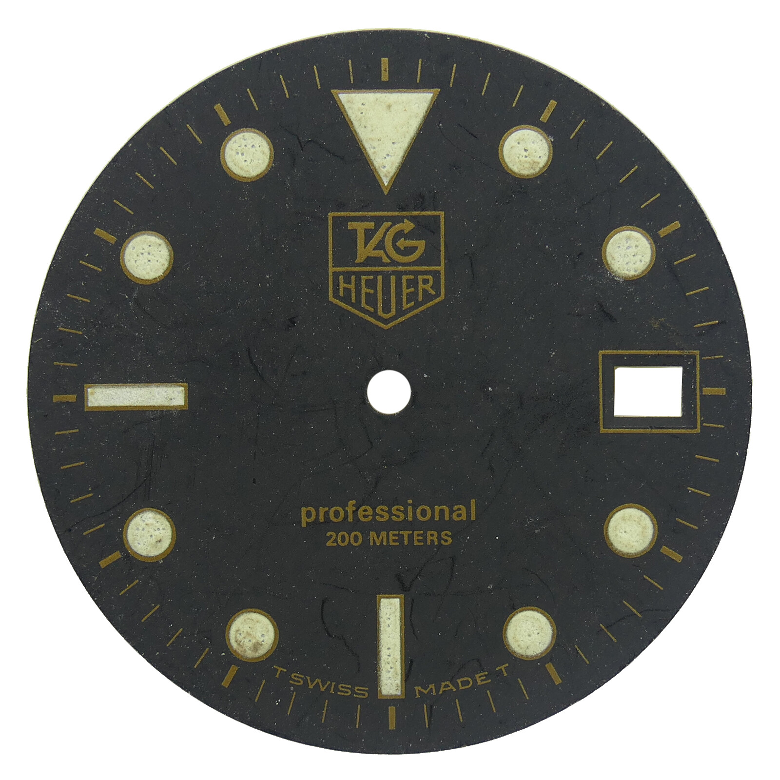 TAG HEUER PROFESSIONAL 200M 27MM BLACK DIAL WITH FEET FOR PARTS OR REPAIRS