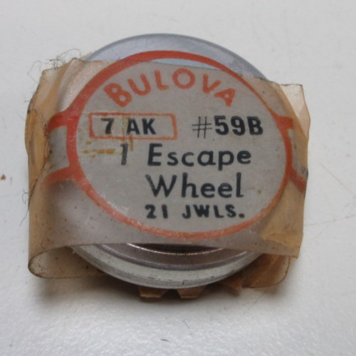 BULOVA ESCAPE WHEEL 7AK #59B 21 JEWEL WATCHMAKER REPLACEMENT PART #127