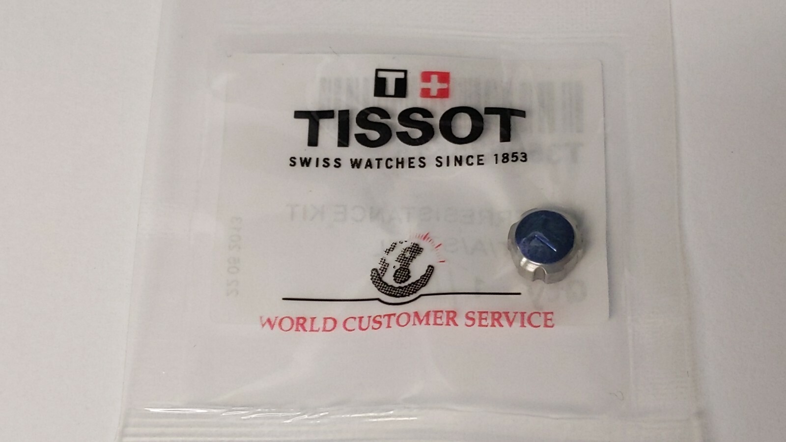 Genuine Tissot CROWN S/S T350025515 WHITE water T010 NEW/SEALED approx 7mm diame