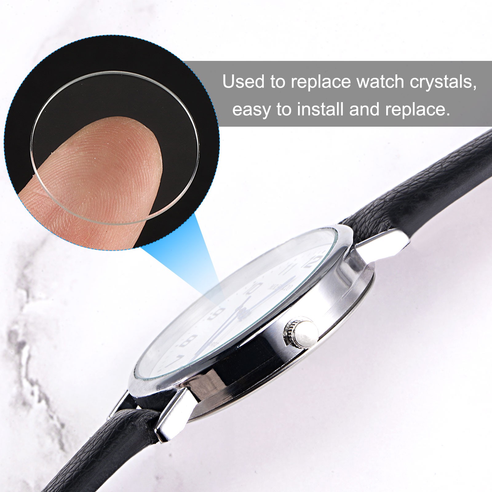 12pcs Watch Crystal Glass Lens 23mm Flat Round Glass Watch Face Crystals Lens