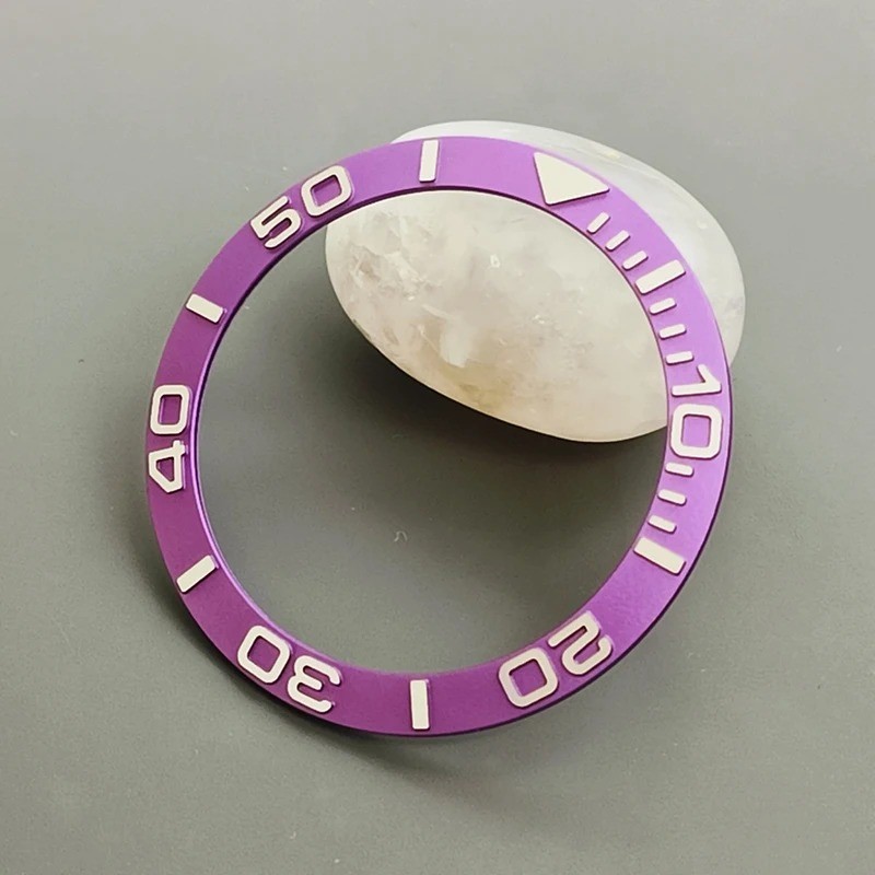 38mm Watch Case Ring Inclined Aluminum Bezel Insert For NH35 NH36 Movement