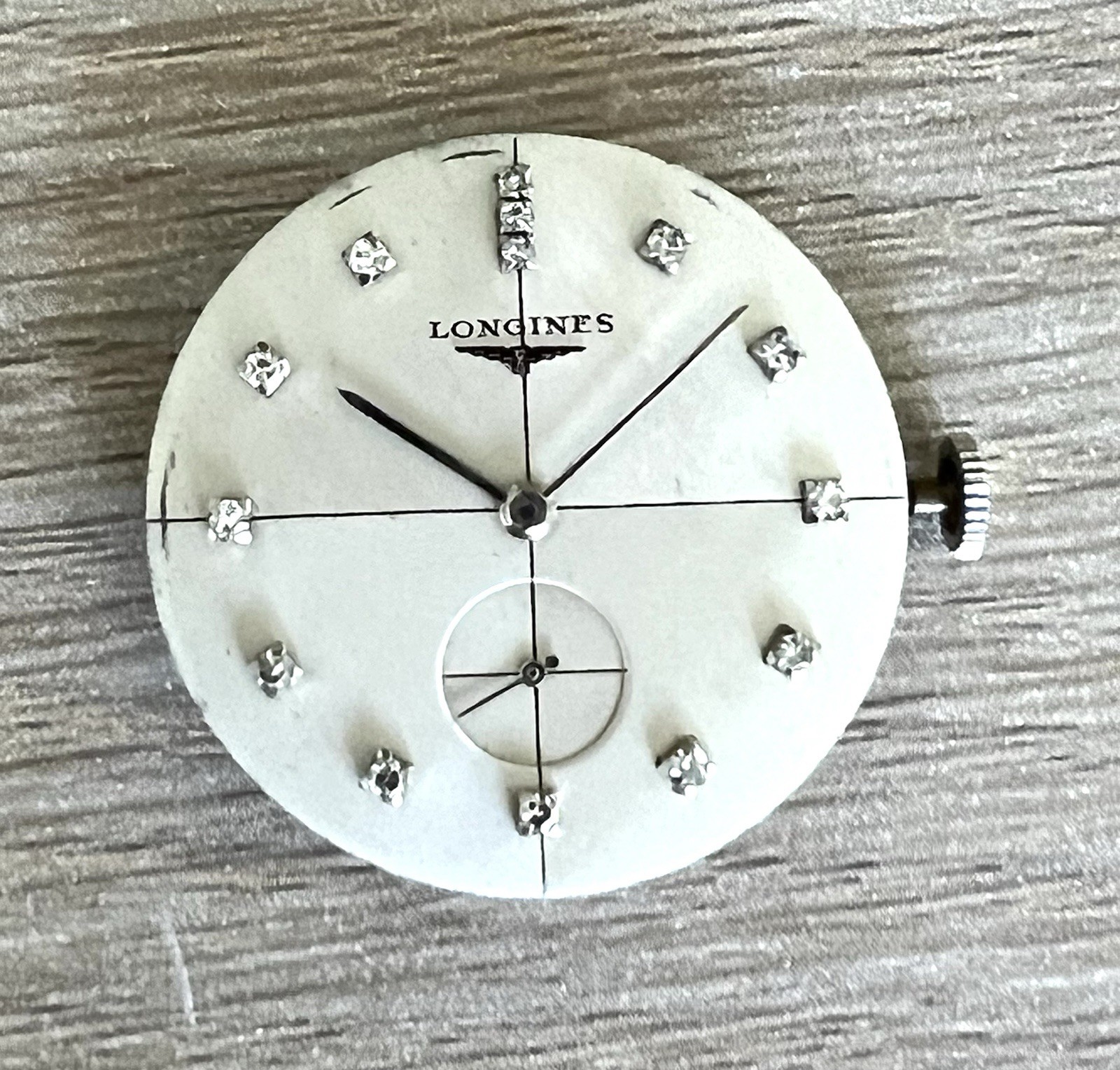 VINTAGE LONGINES DIAMOND DIAL w/ CALIBER 23Z WATCH MOVEMENT – GOOD BALANCE