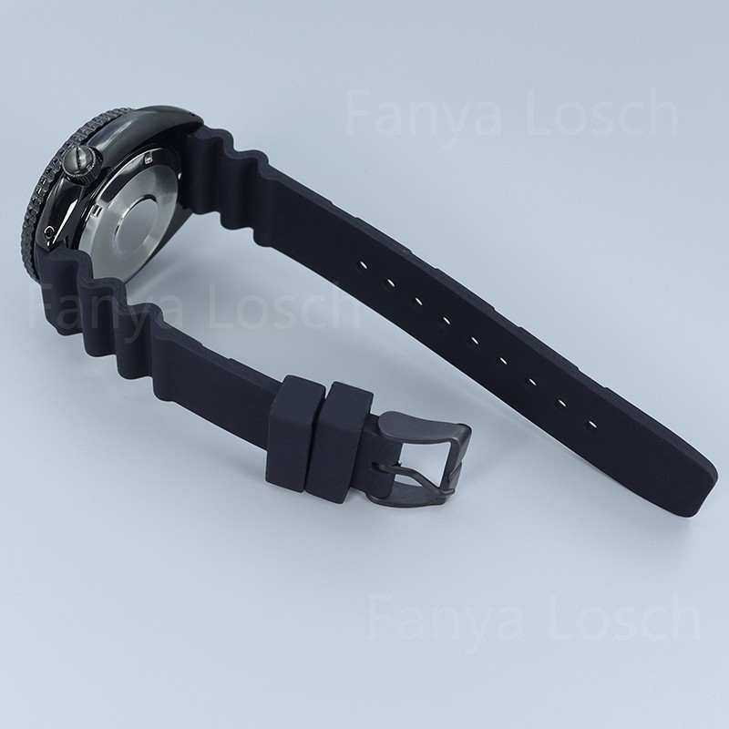 45mm PVD Balck Steel Watch Case Strap Modify Skx009 Mod For Seiko NH34 35 36 38
