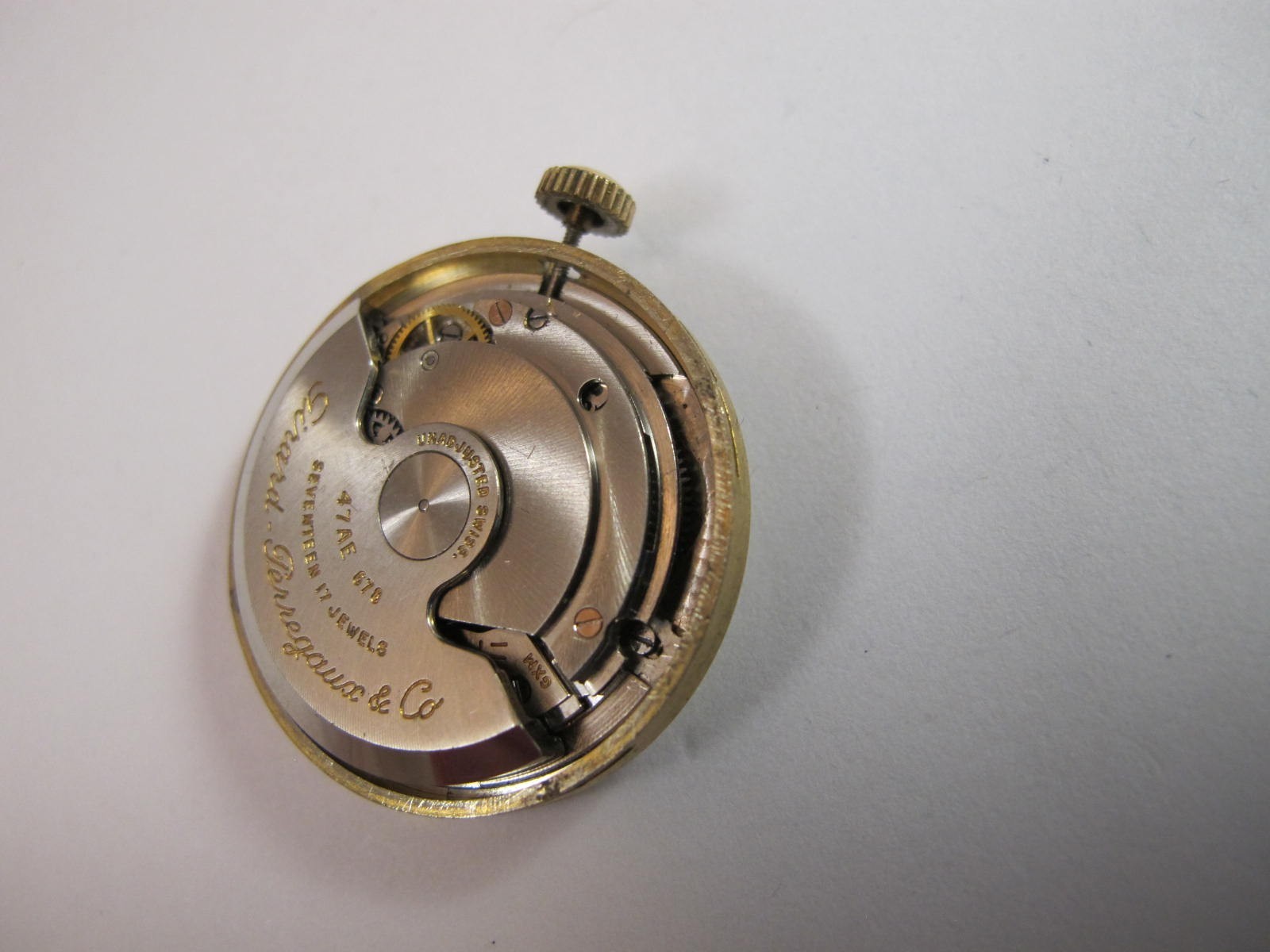 GIRARD PERREGAUX MENS VINTAGE 47AE 678 GYROMATIC MOVEMENT RUNS COMPLETE