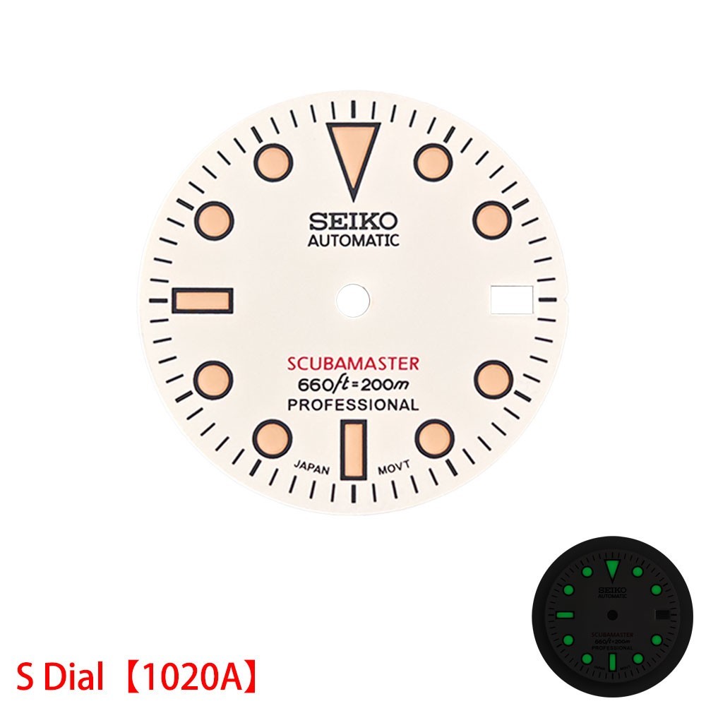 For Seiko 28.5mm Watch Dial Green Luminous Fit NH35 NH36 Movement AUTOMATIC