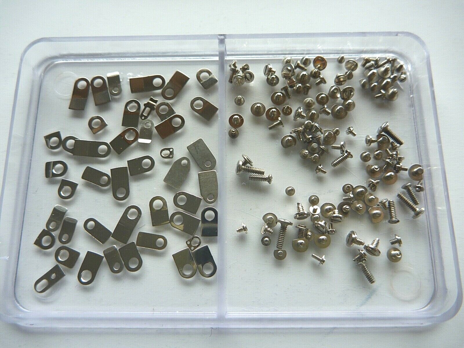 Watch movement casing parts, clamps, screws, ½ cut screws for ETA, AS, FEF, FHF.