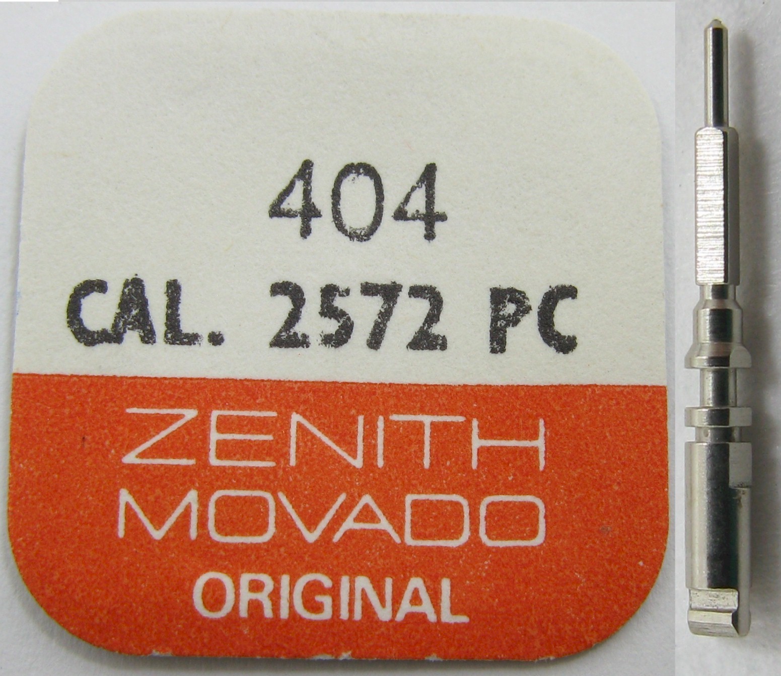 Zenith 2572 PC … watch movement part: split male winding stem #404 x1
