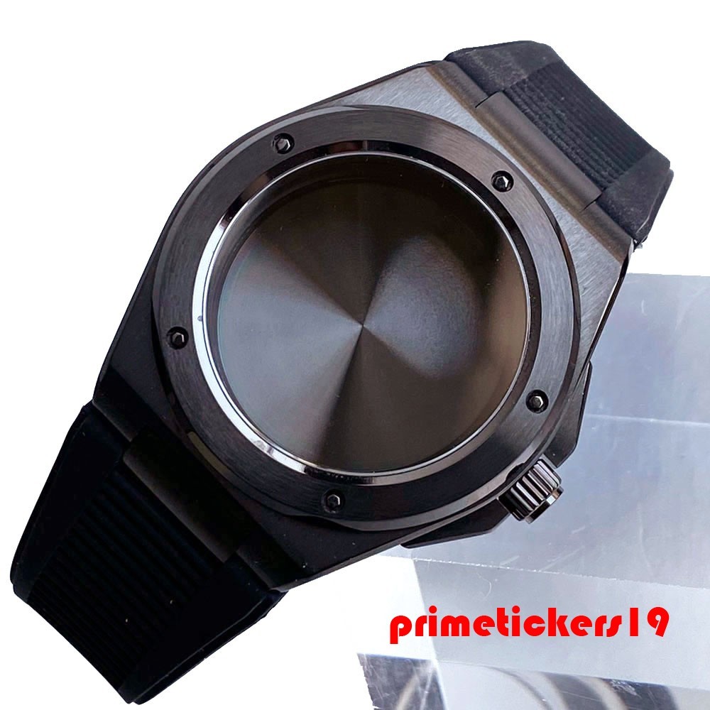40mm Black PVD Watch Case+Band Sapphire Glass Fit for Engineer Style Watch Build