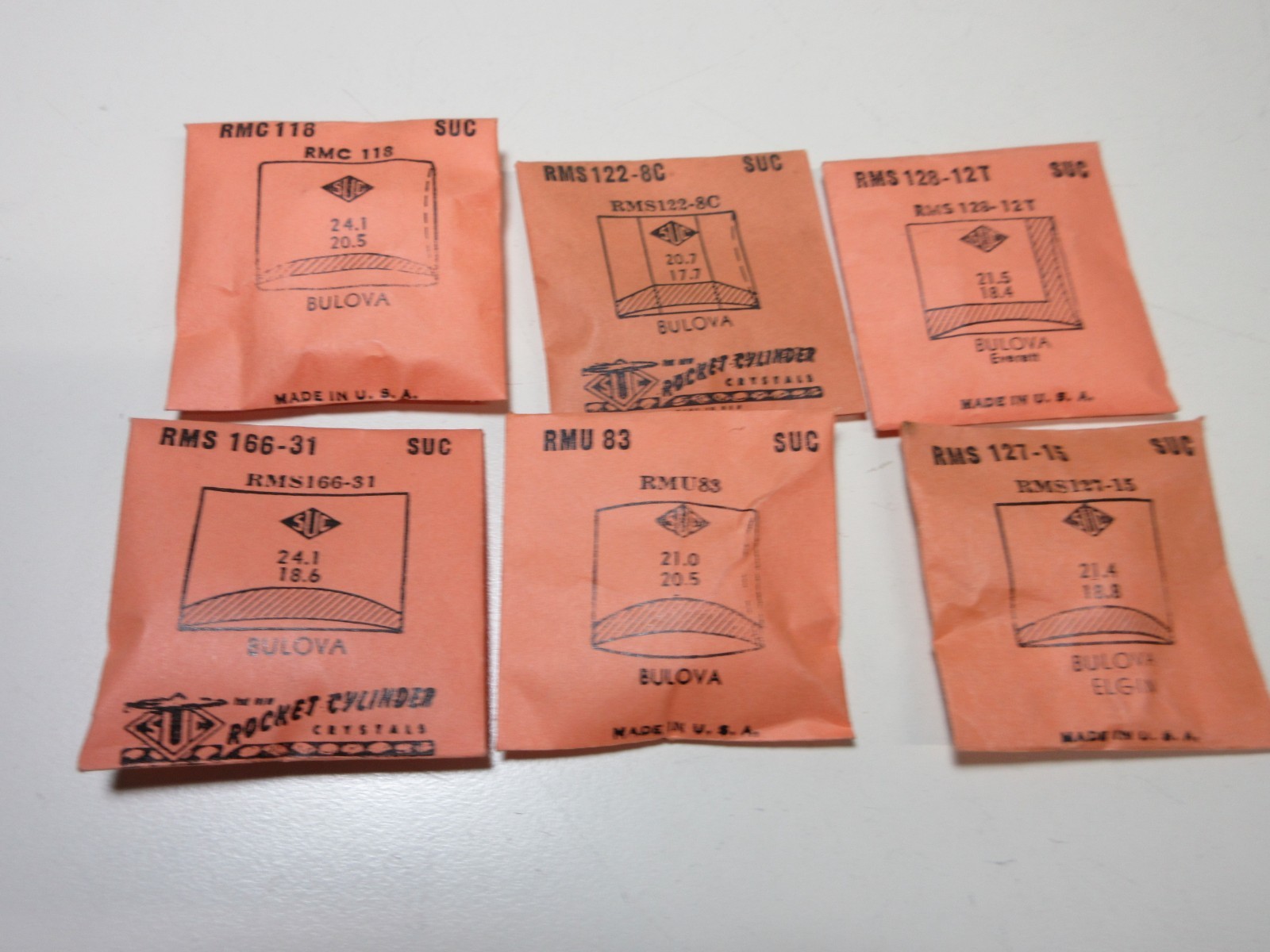 LOT OF SUC MENS FOR BULOVA WATCH CRYSTALS WATCHMAKER REPLACEMENT PARTS #23