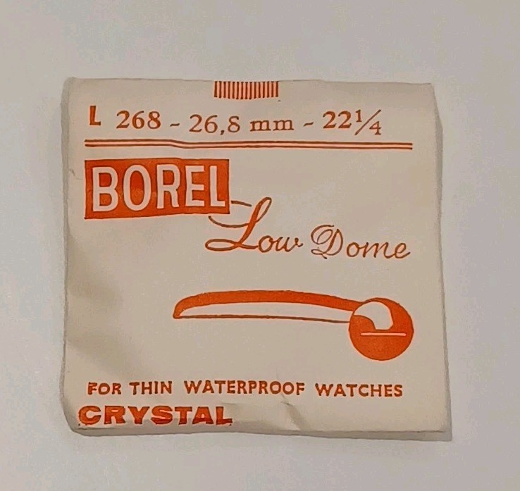 Vintage BOREL Low Dome Watch Crystal Waterproof Watches L 268 26.8mm 22 1/4