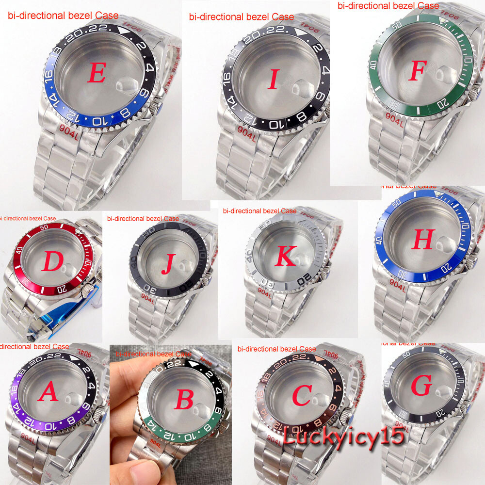 40MM bidirectionally Black Rotate Ceramic Bezel Accessories Parts Sapphire Glass