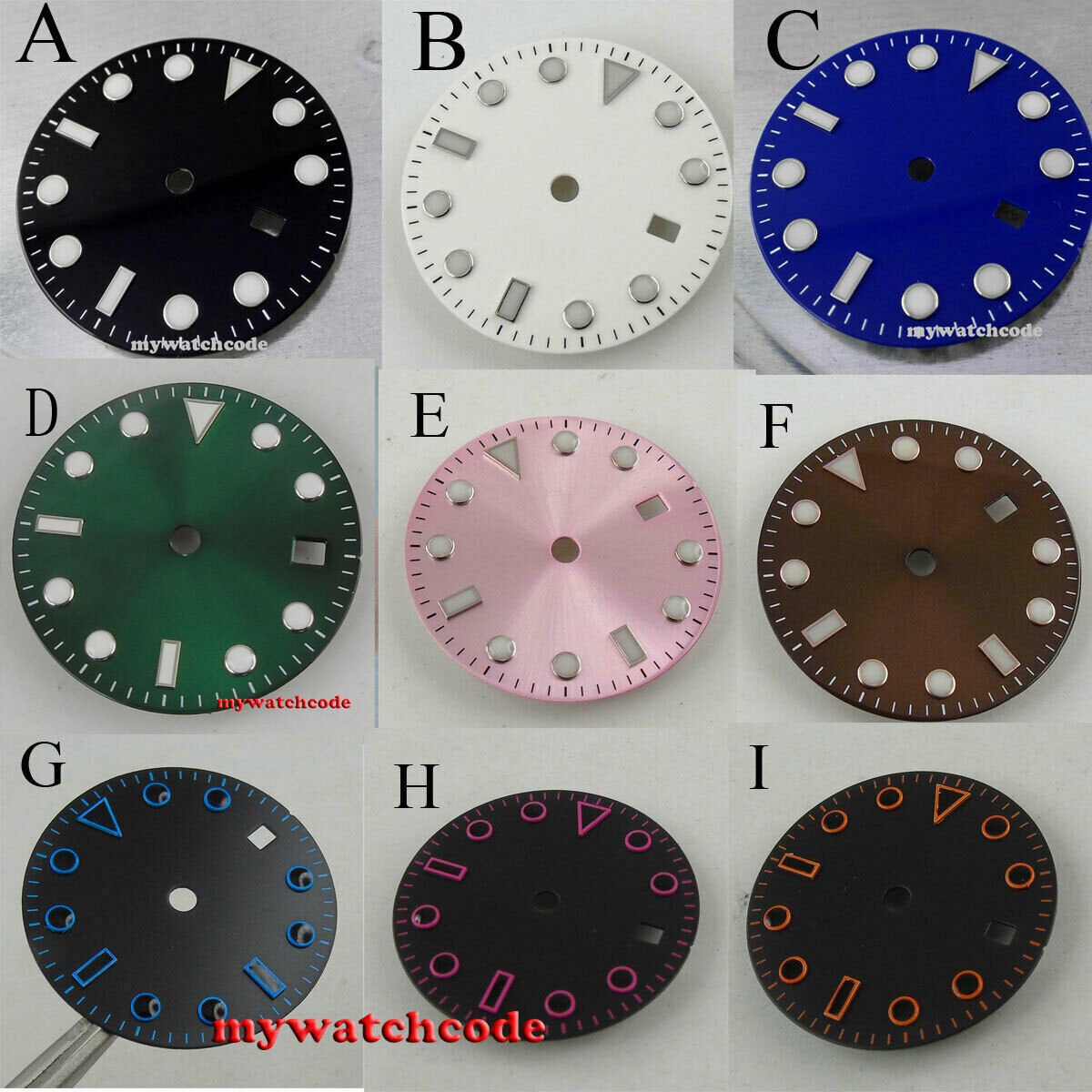 28.5mm black white green blue dial fit ETA 2824 2836 mingzhu 2813 mens watch