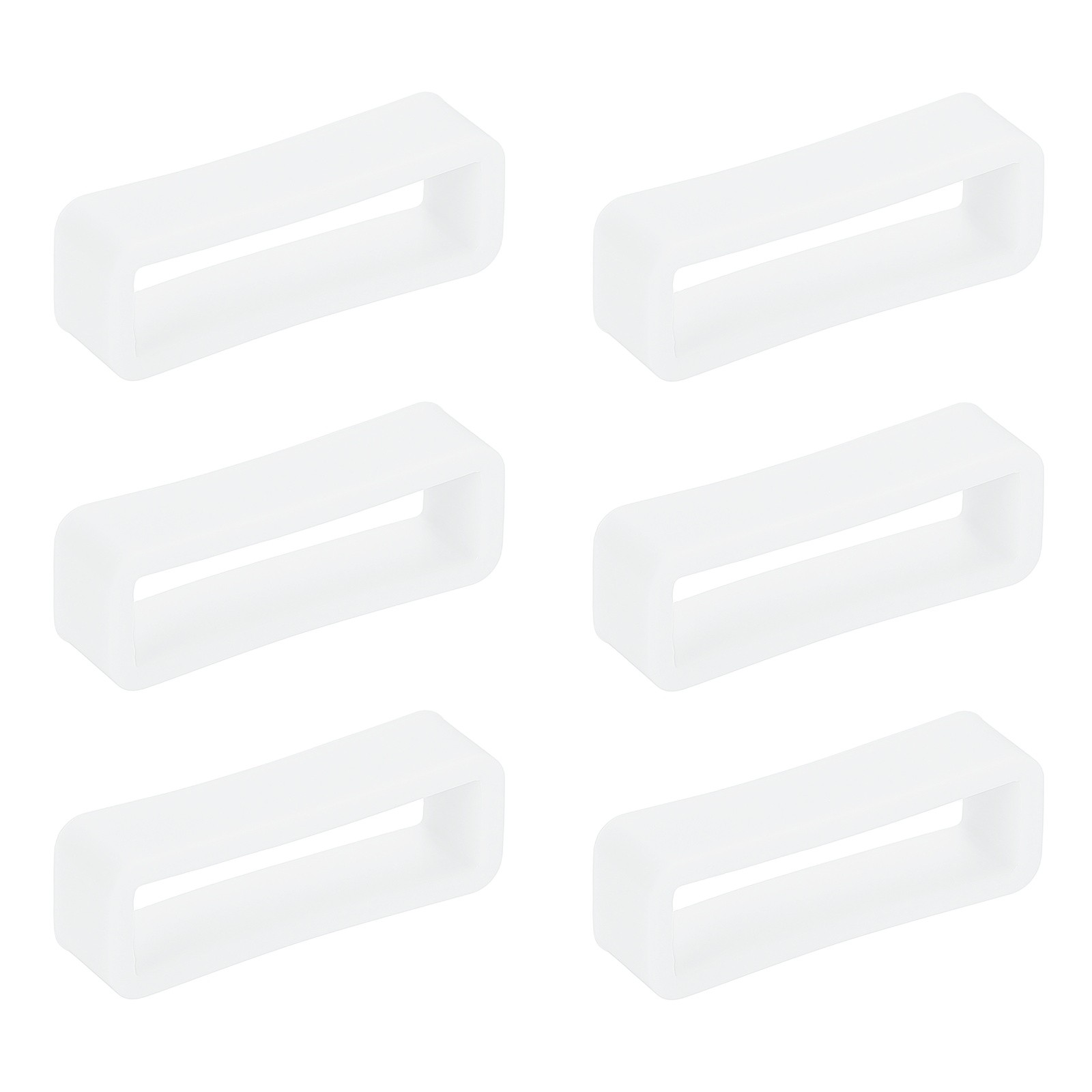 6pcs 24mm Silicone Watch Strap, Clear Ring