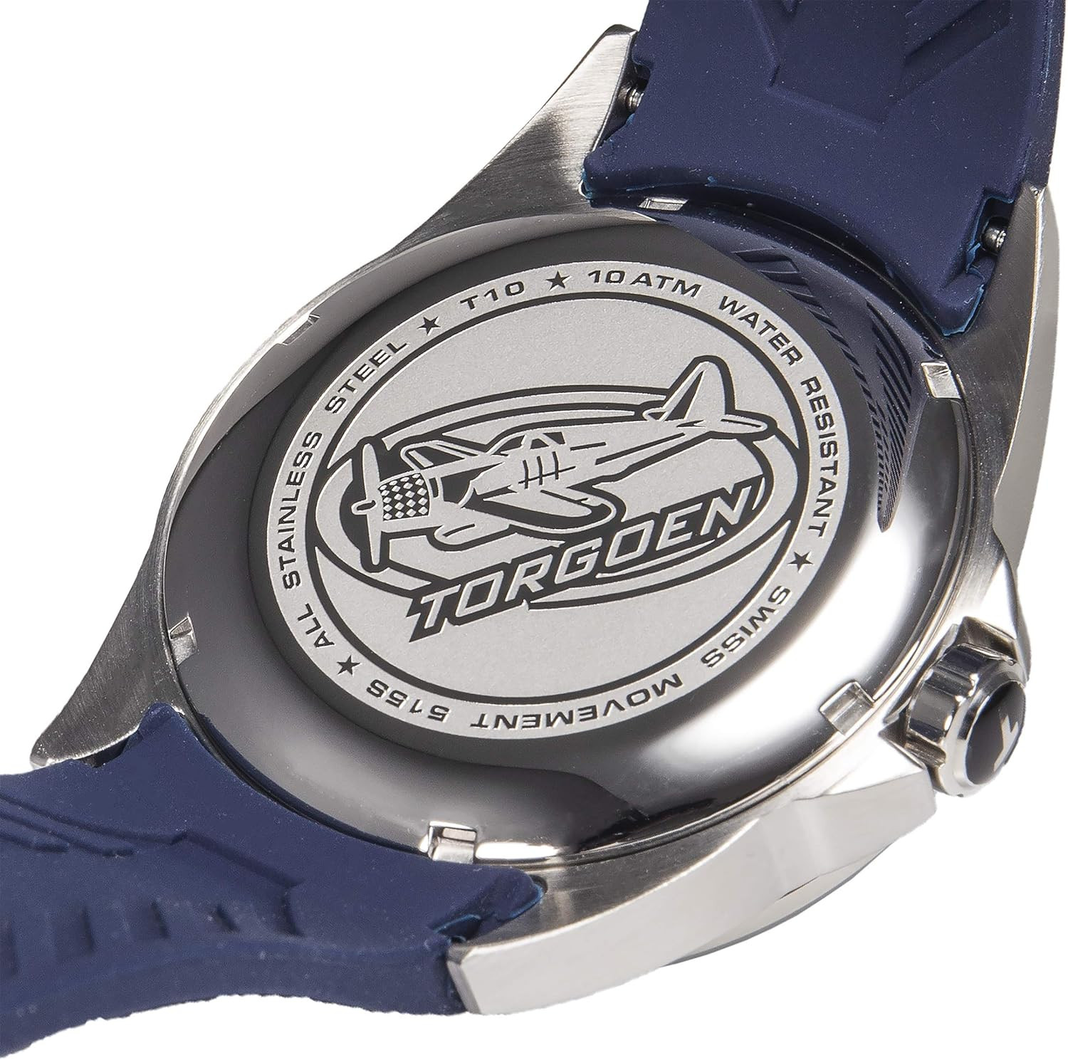 T10 Men’s Swiss Quartz Pilot Watch with Sapphire Crystal & Silicone Strap