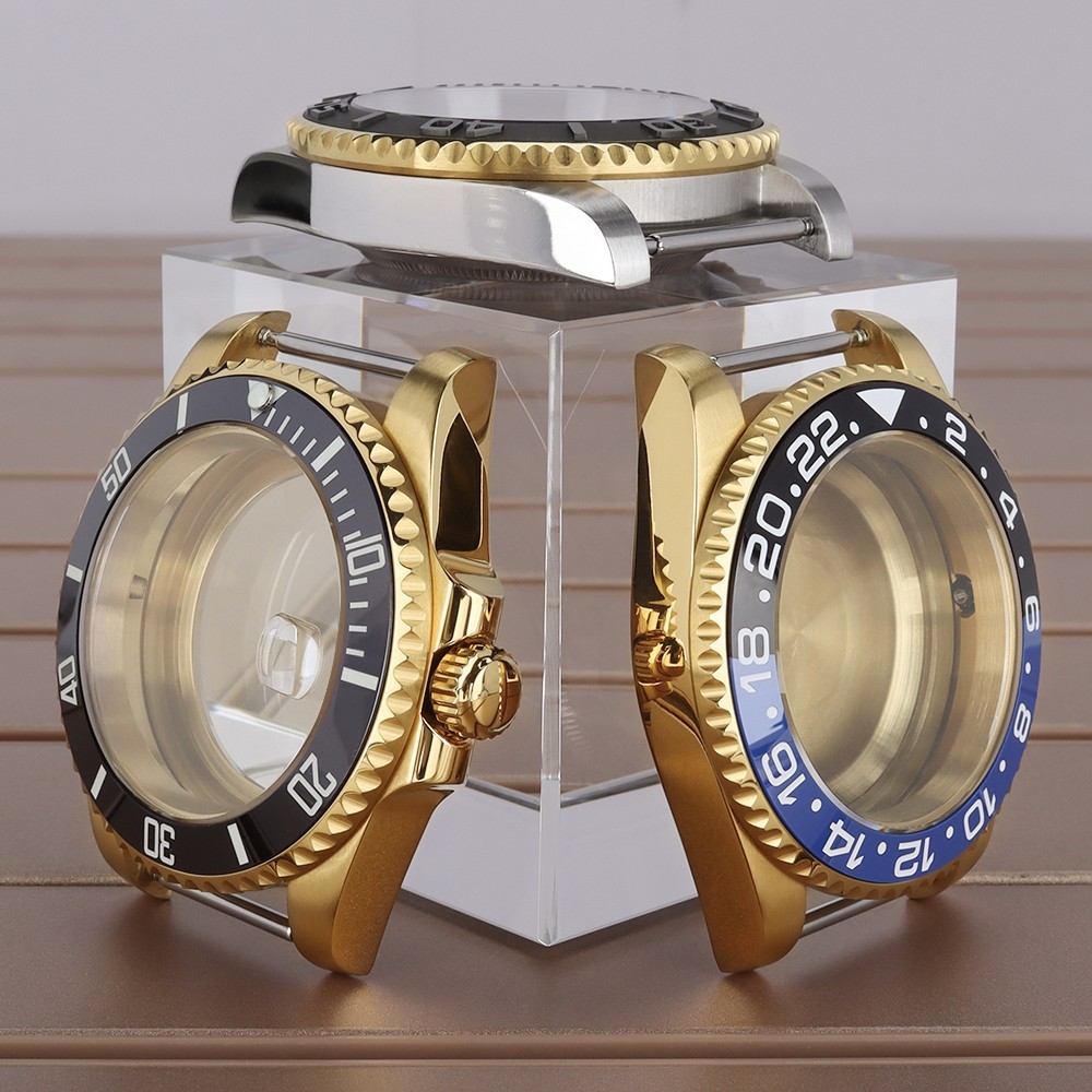 40mm Luxurious Oyster Golden Watch Case Modify gmt sub Mods For Seiko NH35 36 38