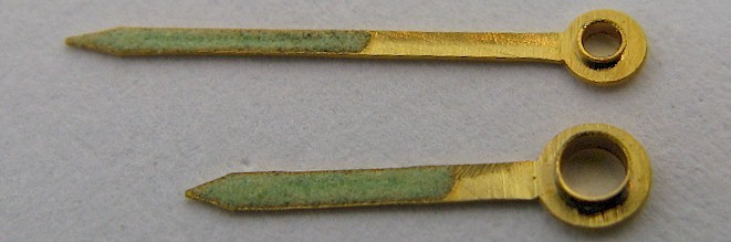 LeCoultre 910, 911 alarm watch part: set of gilt hand
