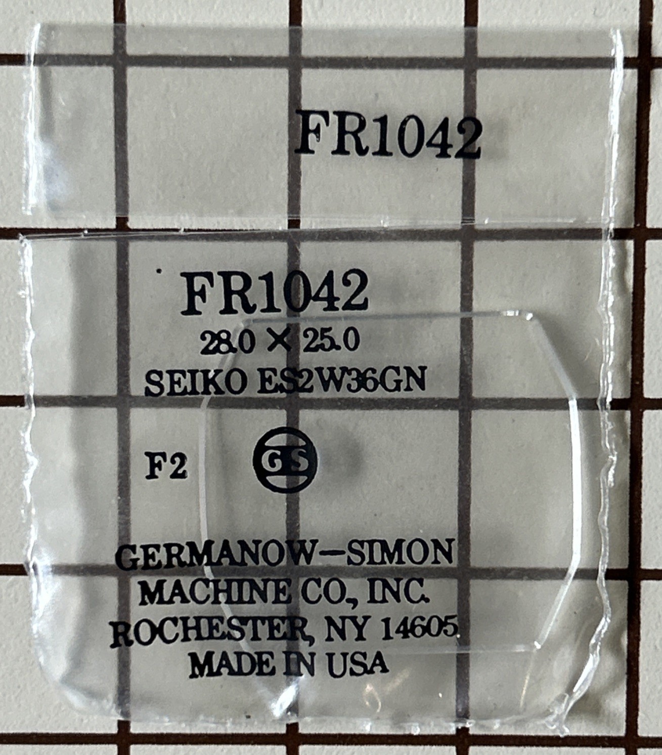Vintage Germanow-Simon G-S FR1042 (28.0 X 25.0) SEIKO ES2W36GN Watch Crystal NOS