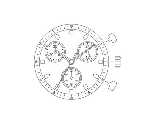 NEW Replacement For Genuine Miyota JS00 Watch Quartz Movement 3 Eyes Repair Part