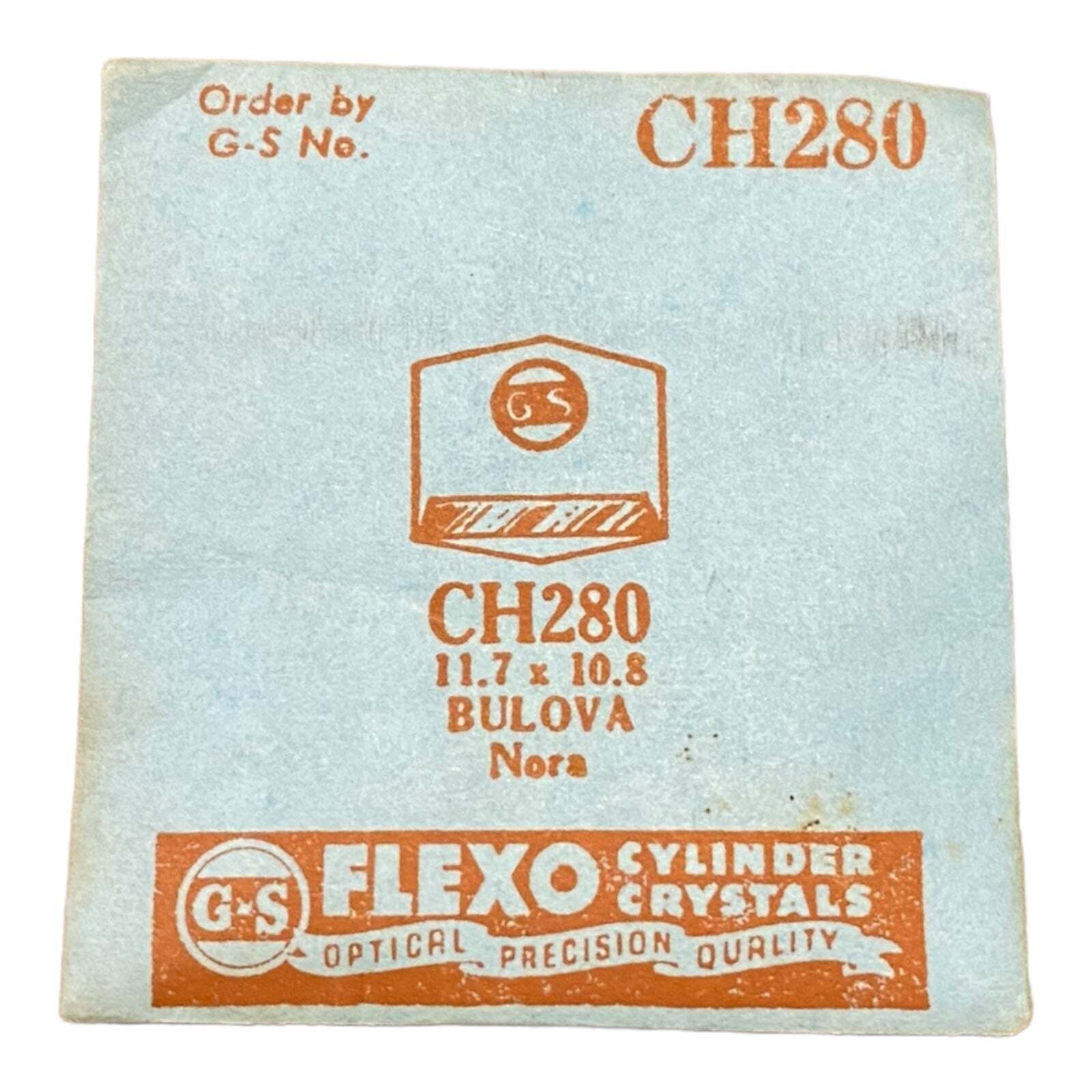 Germanow-Simon Mach (GS) CH280 Watch Crystal 11.7×10.8 NOS Part Flexo Bulova