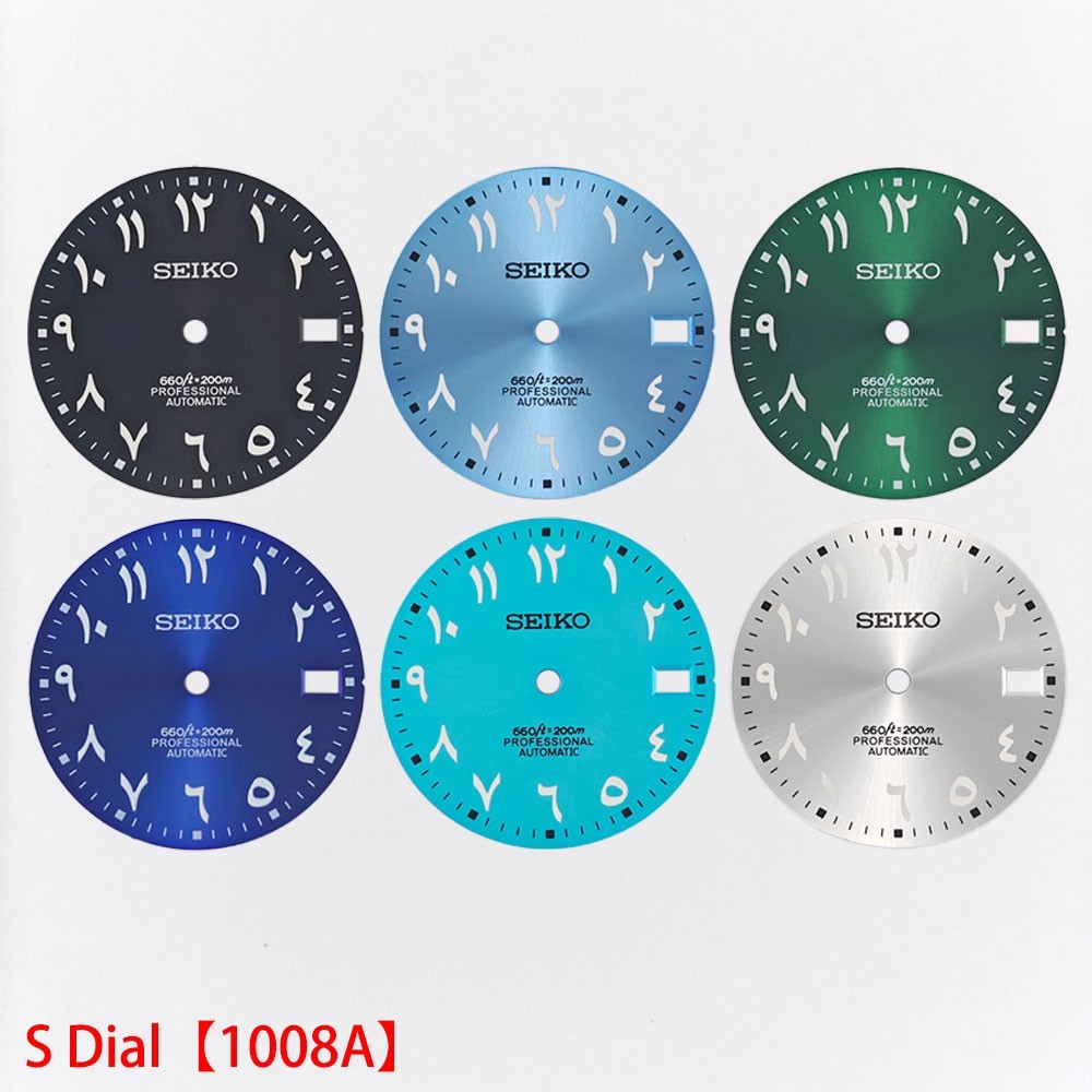 For Seiko 28.5mm Watch Dial Green Luminous Fit NH35 NH36 Movement Arabic Faces