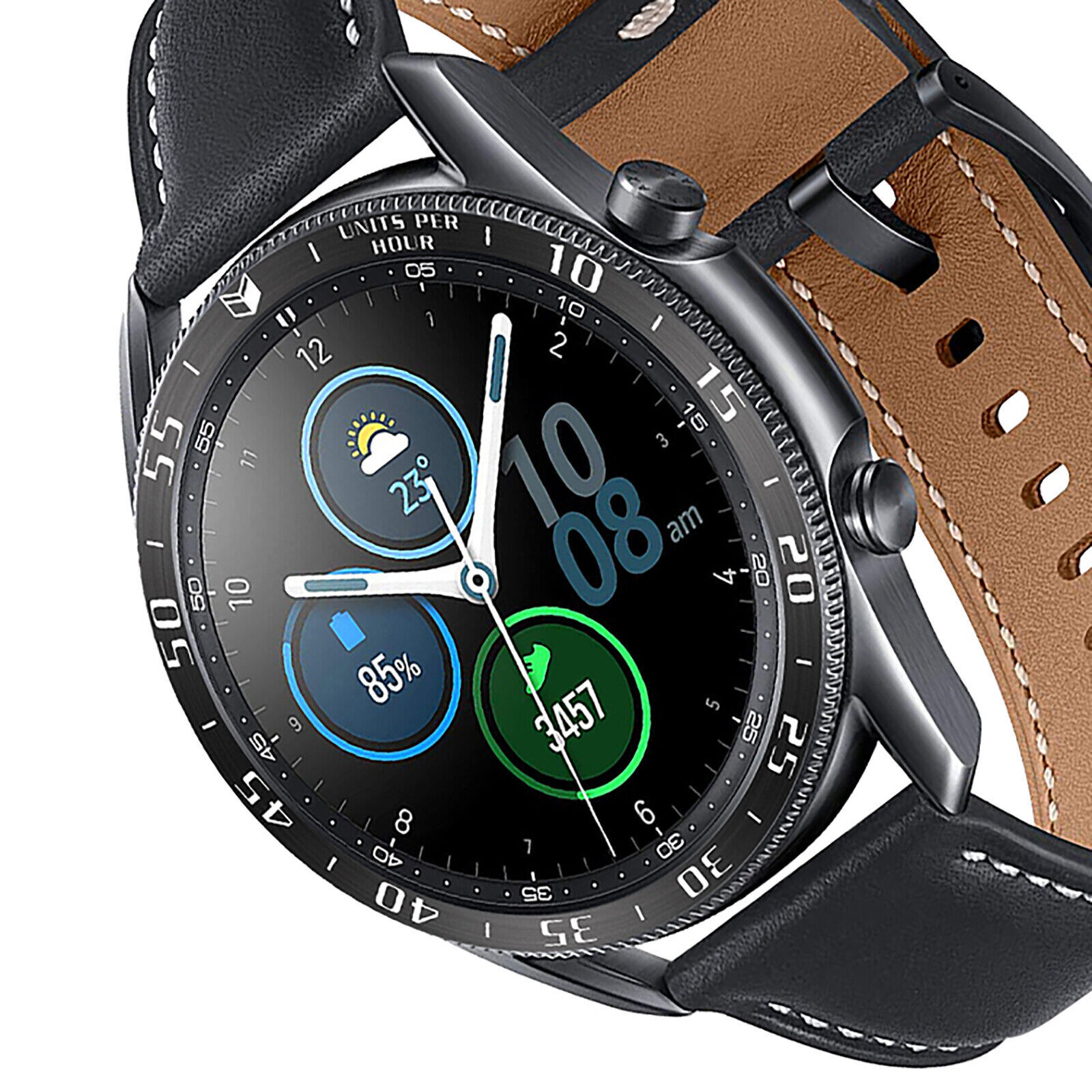 Metal Watch Steel Bezel Ring Circle Adhesive Cover for Samsung Galaxy Watch 3
