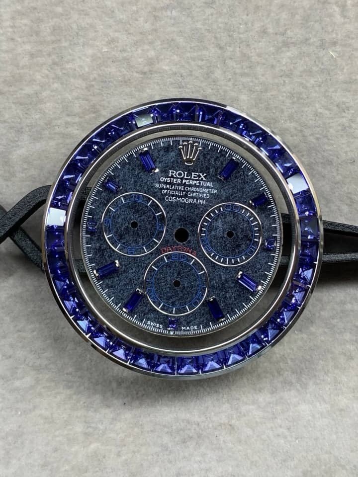Custom Daytona Dial & Custom Blue Sapphire Bezel For Rolex 4130 & 4131