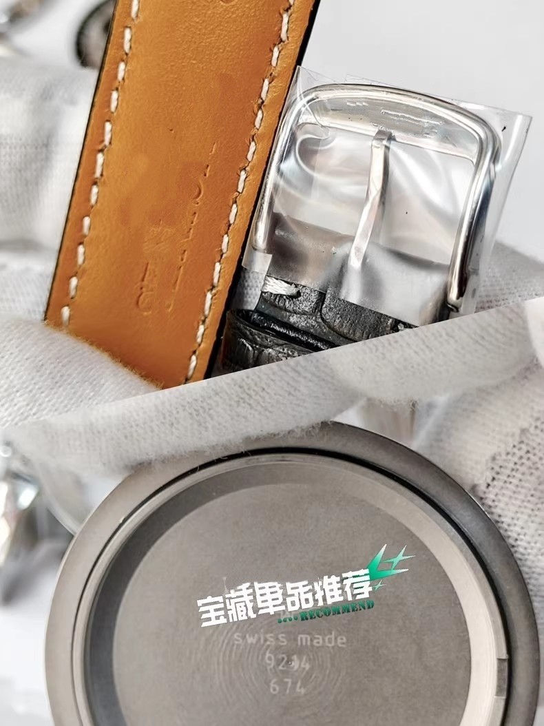 40mm Stainless Steel Watch Set + Dial + Hands + Leather Strap For 7750 Movement